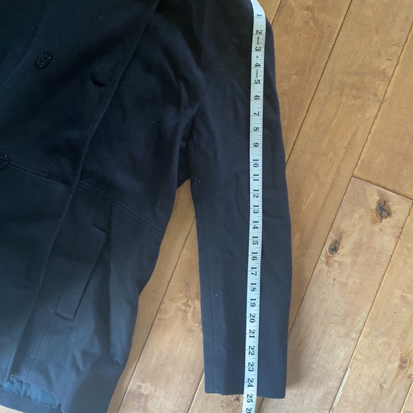 JASON KOLE BRAND NAVY LONG PEA COAT SZ S - Picture 9 of 10